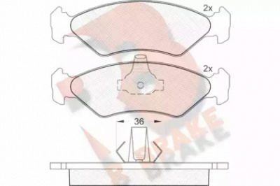 R BRAKE rb1143 -  Комплект тормозных колодок, дисковый тормоз